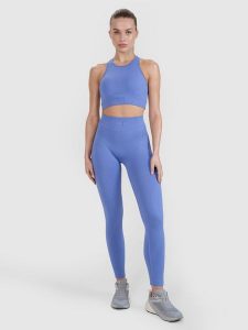 4F Legginsy treningowe bezszwowe 4F x Anna Lewandowska - niebieskie XXS/XS. Niebieskie legginsy 4f, bez wzorów, z dzianiny, z podwyższonym stanem. Za 129,99 zł.