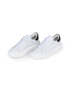 Anna Morellini Skórzane sneakersy "Silana" w kolorze biało-czarnym rozmiar: 40. Białe trampki Anna Morellini, bez wzorów, bez zapięcia. Za 386,53 zł.