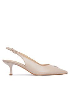 Guess Sandały FLT2CK LEA05 Beżowy jasny. Brązowe sandały Guess, z aplikacjami, ze skóry, bez obcasa, na szpilce, bez zapięcia. Za 584,99 zł.