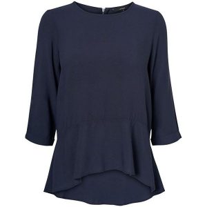 Vero Moda Bluzka Damska Boca 3/4 Frill Top Noos Navy Blazer (Rozmiar L). Bluzki marki Vero Moda. W wyprzedaży za 67,00 zł.