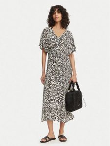 Vero Moda Sukienka codzienna Menny 10303701 Beżowy Regular Fit. Brązowe sukienki Vero Moda, na co dzień, m, bez wzorów, z wiskozy, bez kołnierzyka, bez ramiączek, proste. Za 189,99 zł.