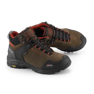 Buty trekkingowe skórzane unisex Alpine Pro Angoon Vibram. Brązowe buty trekkingowe Alpine Pro, za kostkę, bez zapięcia. Za 519,00 zł.