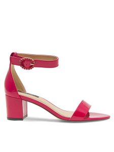 Nine West Sandały WFA2641-1 Czerwony. Czerwone sandały Nine West, bez wzorów, z syntetyku, bez obcasa, na słupku, bez zapięcia. Za 229,99 zł.