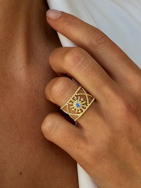 DI GIORGIO Pozłacany pierścionek ze spinelem rozmiar: 50. Żółte pierścionki DI GIORGIO, z spinelem, pozłacane. Za 117,99 zł.