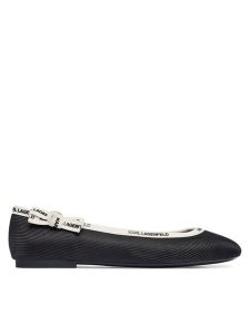 KARL LAGERFELD Baleriny Karo KL40129 Czarny. Czarne balerinki KARL LAGERFELD, bez wzorów, ze skóry, bez obcasa, bez zapięcia. Za 485,99 zł.