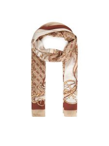 Guess Szal AW5339 POL03 Beżowy. Brązowe rękawiczki Guess, z aplikacjami, z materiału. Za 219,99 zł.