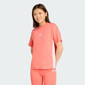 Koszulka Essentials 3-Stripes Cotton. Białe bluzki ADIDAS, xs, bez wzorów, z bawełny, sportowe, bez kołnierzyka, bez ramiączek. W wyprzedaży za 77,35 zł.