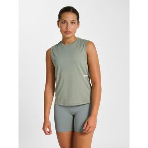 Damski tank top Hummel Pulse Workout. Szare topy Hummel, bez wzorów, sportowe, bez kołnierzyka, bez ramiączek. Za 158,00 zł.
