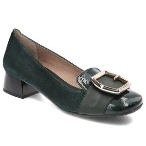 Zielone Czółenka Hispanitas Damskie Eleganckie Obuwie. Zielone czółenka Hispanitas, bez wzorów, bez obcasa, bez zapięcia. Za 469,00 zł.