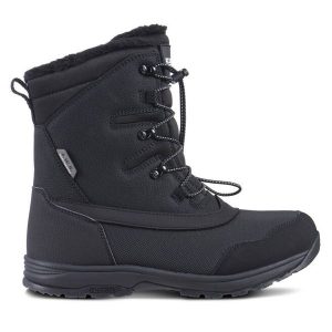 Śniegowce Icepeak. Czarne buty zimowe Icepeak, bez obcasa, bez zapięcia. Za 309,99 zł.