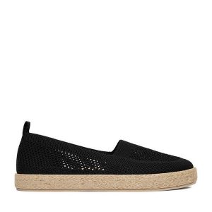 Espadryle JENNY. Czarne espadryle Jenny, bez wzorów, bez obcasa. Za 69,99 zł.