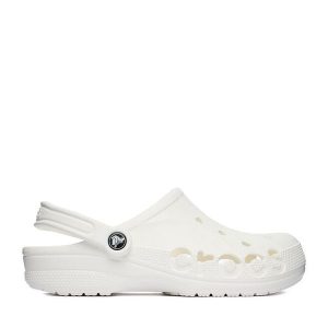 Klapki Crocs. Białe klapki Crocs, bez wzorów, bez obcasa. Za 199,99 zł.