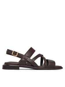 Clarks Sandały Ariany Strap 26185801 Brązowy. Brązowe sandały Clarks, bez wzorów, ze skóry, bez obcasa, na płaskiej podeszwie, bez zapięcia. Za 389,99 zł.