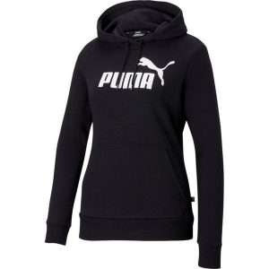 Bluza damska Puma ESS Logo Hoodie TR czarna. Białe bluzy Puma, l, bez wzorów, z kapturem. Za 186,00 zł.
