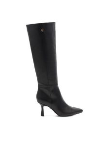Nine West Kozaki MAIDA ZL23003-2CCP Czarny. Czarne kozaki Nine West, bez wzorów, ze skóry, bez obcasa, na szpilce, bez zapięcia. Za 230,99 zł.