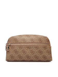 Guess Kosmetyczka PW7564 P6273 Beżowy ciemny. Brązowe torebki klasyczne Guess, z aplikacjami, ze skóry, bez dodatków. Za 269,99 zł.