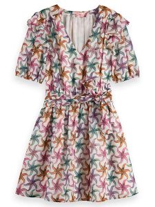 Scotch & Soda Sukienka w kolorze biało-zielono-różowym rozmiar: 38. Białe sukienki Scotch & Soda, bez wzorów, bez kołnierzyka, bez ramiączek, mini. Za 184,46 zł.