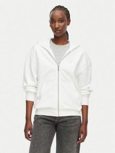 Calvin Klein Bluza LV044G215G Biały Relaxed Fit. Białe bluzy Calvin Klein, xl, bez wzorów, z bawełny, bez kaptura. Za 383,99 zł.