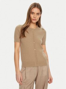 Tommy Hilfiger Kardigan WW0WW43958 Khaki Regular Fit. Brązowe kardigany TOMMY HILFIGER, z syntetyku. Za 419,99 zł.