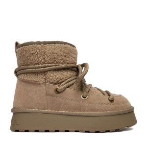 Śniegowce Badura. Szare buty zimowe Badura, bez obcasa, bez zapięcia. Za 249,99 zł.