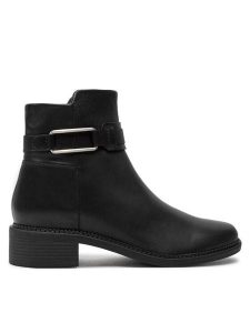 Clarks Botki Maye Bella 26179641 Czarny. Czarne botki Clarks, bez wzorów, ze skóry, bez obcasa, na płaskiej podeszwie, bez zapięcia. Za 419,99 zł.