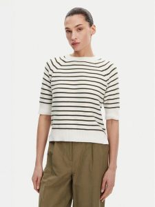 French Connection Sweter 78LZB Biały Box Fit. Białe swetry klasyczne French Connection, s, z bawełny, bez kołnierzyka. Za 179,99 zł.
