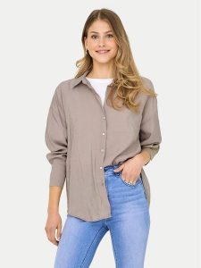 ONLY Koszula Zazima 15272523 Beżowy jasny Regular Fit. Brązowe koszule ONLY, xl, bez wzorów, z syntetyku, bez kołnierzyka, bez ramiączek. Za 199,99 zł.