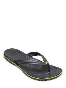 Crocs Japonki "Crocband" w kolorze czarnym rozmiar: 41/42. Czarne klapki Crocs, bez wzorów, z otwartym noskiem, bez obcasa. Za 98,95 zł.
