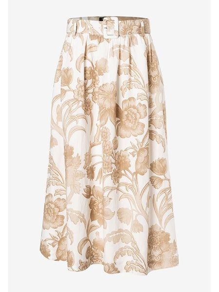 More & More Spódnica w kolorze biało-beżowym rozmiar: 42. Białe spódnice More & More, bez wzorów, z tkaniny, midi. Za 122,38 zł.