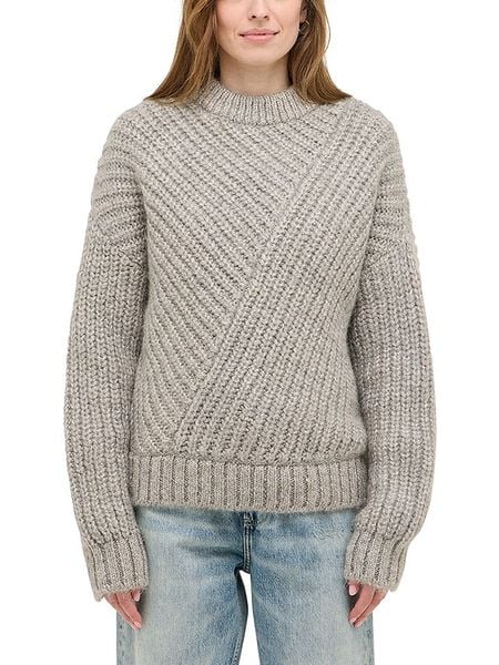 Mustang Sweter w kolorze szarym rozmiar: M. Szare swetry oversize Mustang, m, bez wzorów, ze splotem, bez ramiączek. Za 231,68 zł.