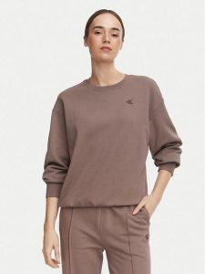 Calvin Klein Jeans Bluza Monogram LV047F223G Beżowy ciemny Regular Fit. Brązowe bluzy Calvin Klein Jeans, l, bez wzorów, z bawełny, bez kaptura. Za 369,99 zł.