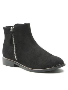 Jenny Fairy Botki WYL1956-2 Czarny. Czarne botki Jenny Fairy, bez wzorów, z materiału, bez obcasa, na płaskiej podeszwie, bez zapięcia. Za 79,99 zł.