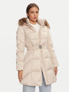 Guess Płaszcz zimowy New Olga W4BL40 WEX52 Beżowy Regular Fit. Brązowe płaszcze Guess, na zimę, xxl, z aplikacjami, z syntetyku, bez kaptura. Za 849,99 zł.