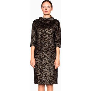 Spódnica w kolorze czarno-złotym. Spódnice marki Far Far Fashion. W wyprzedaży za 79,95 zł.