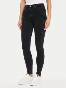 Tommy Jeans Jeansy Sylvia DW0DW16001 Czarny Skinny Fit. Czarne jeansy Tommy Jeans, bez wzorów, z bawełny. Za 249,99 zł.