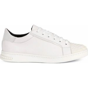 Geox Skórzane sneakersy "Jaysen" w kolorze białym rozmiar: 39. Białe trampki Geox, bez wzorów, z gumy, bez zapięcia. Za 191,42 zł.