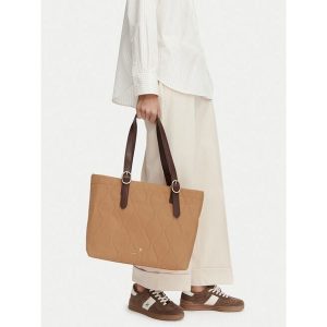 Torebka Beverly Hills Polo Club. Brązowe shopper bag Beverly Hills Polo Club, bez wzorów, bez dodatków. Za 199,99 zł.