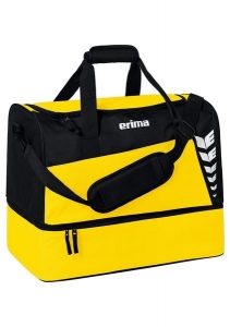 Torba sportowa z dolną przegrodą Erima Six Wings. Czarne torby podróżne i sportowe Erima, bez wzorów, z poliesteru, na ramię. Za 119,99 zł.