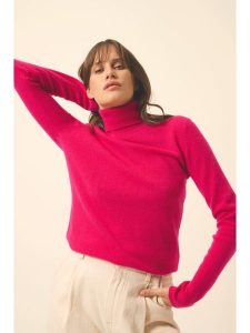 Just Cashmere Kaszmirowy sweter "Ava" w kolorze różowym rozmiar: L. Różowe golfy Just Cashmere, bez wzorów, z kaszmiru. Za 277,36 zł.