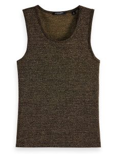 Scotch & Soda Top w kolorze ciemnobrązowym rozmiar: S. Brązowe topy Scotch & Soda, s, bez wzorów, bez kołnierzyka, bez ramiączek. Za 87,81 zł.
