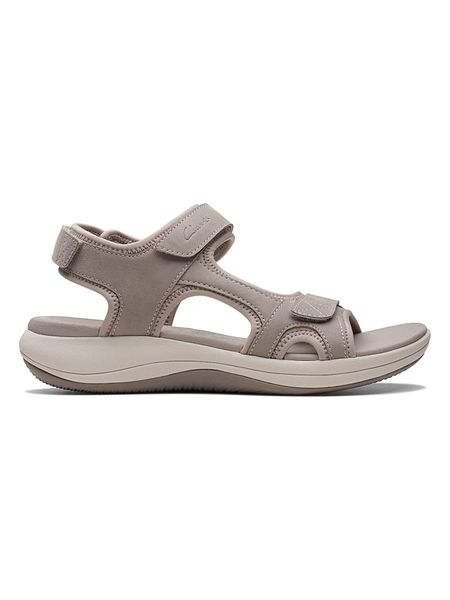 Clarks Sandały "Mira Bay" w kolorze szarobrązowym rozmiar: 39. Szare sandały Clarks, bez wzorów, z otwartym noskiem, bez obcasa, bez zapięcia. Za 170,81 zł.