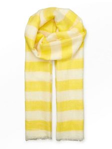 Becksöndergaard Szal w kolorze biało-żółtym - 200 x 100 cm rozmiar: onesize. Białe szaliki Becksöndergaard, bez wzorów, z jedwabiu. Za 149,45 zł.