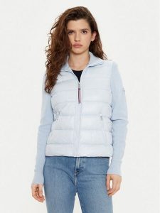 Tommy Hilfiger Kurtka puchowa WW0WW43771 Błękitny Regular Fit. Niebieskie kurtki TOMMY HILFIGER, l, bez wzorów, z puchu, bez kaptura. Za 559,99 zł.