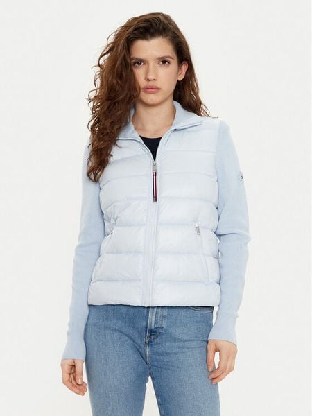 Tommy Hilfiger Kurtka puchowa WW0WW43771 Błękitny Regular Fit. Niebieskie kurtki TOMMY HILFIGER, s, bez wzorów, z puchu, bez kaptura. Za 559,99 zł.