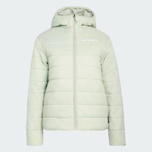 Kurtka z kapturem z ociepleniem Terrex Multi Essentials CLIMAWARM. Zielone kurtki ADIDAS, bez wzorów, z puchu, z kapturem. Za 439,00 zł.