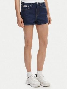 Calvin Klein Jeans Szorty jeansowe LV047F768G Granatowy Slim Fit. Niebieskie szorty Calvin Klein Jeans, bez wzorów, z bawełny. Za 369,99 zł.