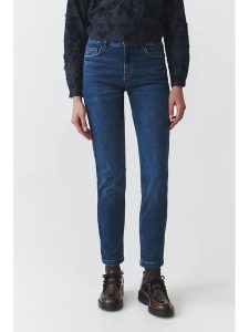 TATUUM Dżinsy "Saros" - Slim fit - w kolorze niebieskim rozmiar: 44. Niebieskie jeansy Tatuum, z aplikacjami, ze skóry. Za 177,32 zł.