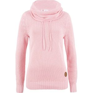 Sweter z golfem z troczkami. Czarne golfy bonprix, z aplikacjami, ze skóry. Za 112,99 zł.