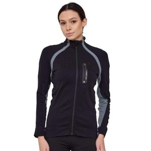 Bluza dresowa termoaktywna rozpinana damska Brubeck ACTIVE PRO. Czarne bluzy Brubeck, bez wzorów, z dresówki, bez kaptura. Za 254,15 zł.