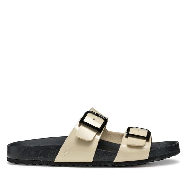 Klapki Geox. Brązowe klapki Geox, bez wzorów, bez obcasa. Za 189,99 zł.